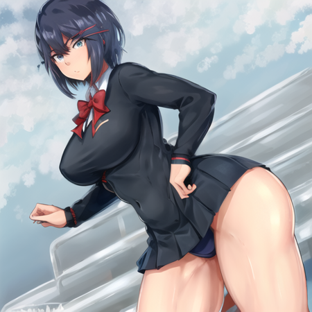 tukito,1girl, <lora:Sty2-02:0.95>,thick thighs,school uniform, (park)