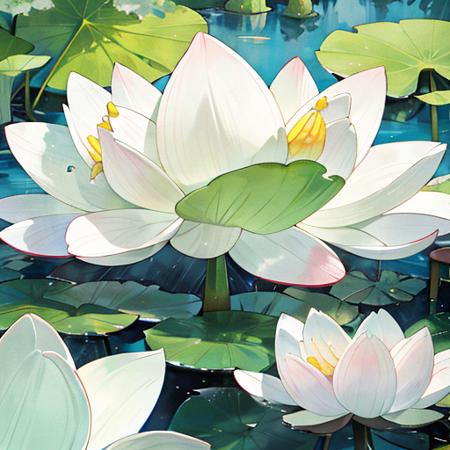 The woman's beauty can be enhanced by the reflection of the lotus flowers in the water. The vibrant colors of the lotus flowers can also add to the beauty of the scene, creating a harmonious blend of colors, RAW photo,(high detailed skin:1.2), 8k uhd, dslr, soft lighting, high quality, film grain, photorealistic