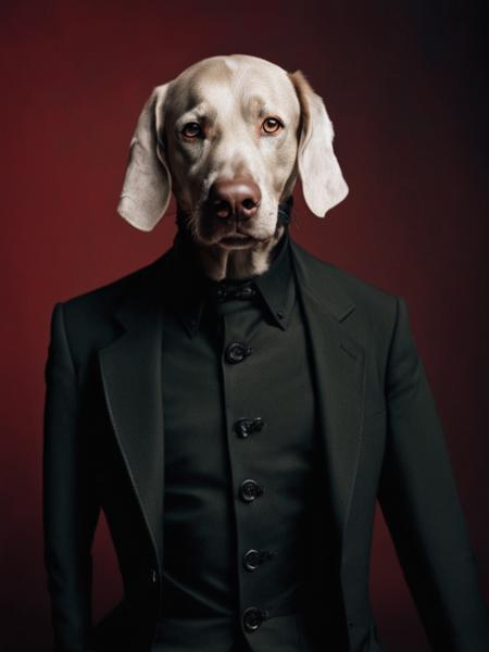 fashion photography of a dog Marilyn Manson,  <lora:William_Wegman:1>