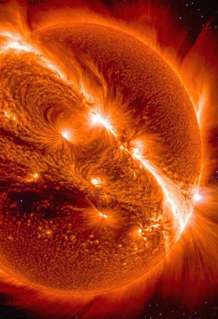 beautiful cosmos images of solar storms, ultra realistic