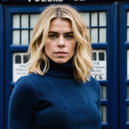 professional portrait photograph of Billie Piper with (long blonde hair), (wearing a turtleneck:1.2), ((standing in front of a dark blue police box):1.2), summer <lora:DetailedEyes_V3:0.8> (pores:0.5) (freckles:0.2) (bokeh:0.2)