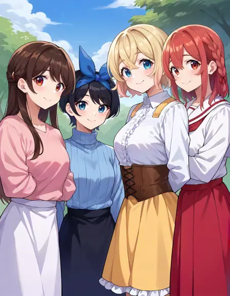Rent a Girlfriend [PonyXL] 4 girl pack: Chizuru, Ruka, Mami, Sumi / Kanojo, Okarishimasu