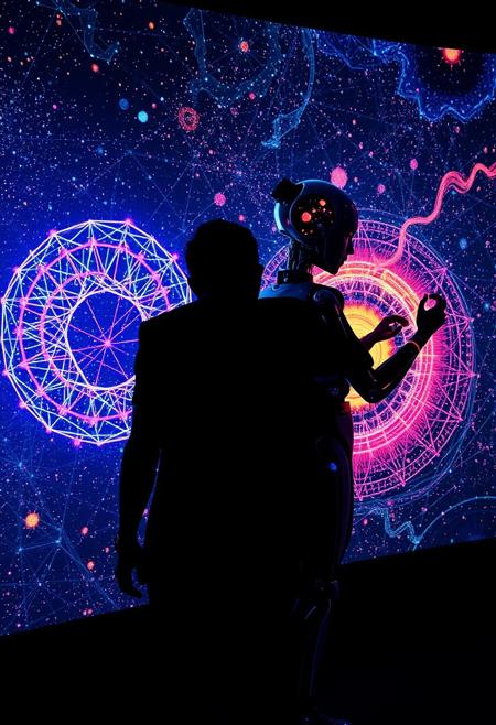 An AI Artist making AI art of another AI Artist