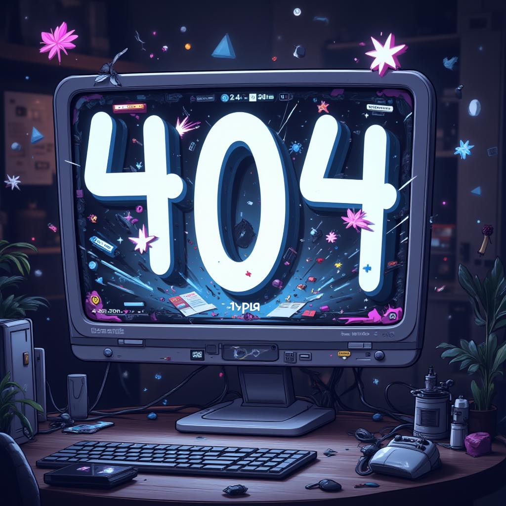 A silly cartoon depiction of an 'Error 404' screen,featuring glitching effects and random pixelation. The program is failing dramatically,with exaggerated visual errors like broken text,split-screen visuals,and floating error icons. The color palette is darkened,using muted blues,greys,and purples to create a sense of unease. The screen's cartoon style exaggerates the failing components,with playful but creepy details.,
<lora:Text_Logo_-_Style:1>,<lora:MidjourneyV6.1:0.6>,<lora:FluxDFaeTasticDetails:0.6>,<lora:aidmaGLOWV4wc:0.4>,