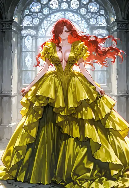 Fluffy Yellow Dress