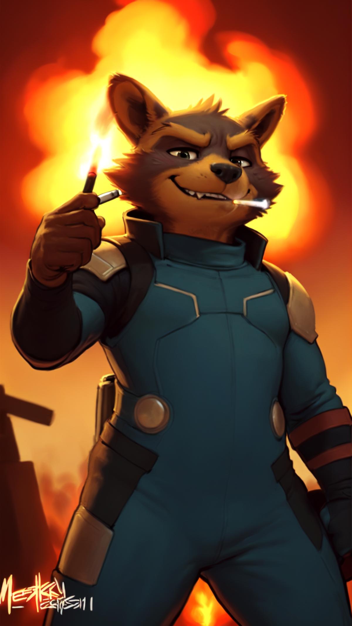 Rocket raccoon (MCU) image by aizenAI