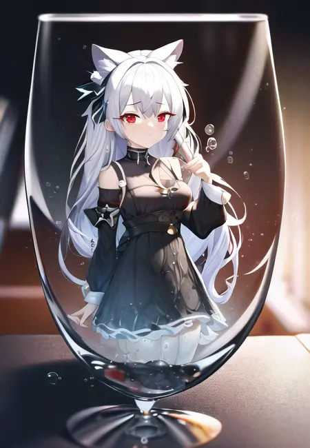 girl in glass bottle