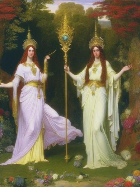 <lyco:RichardDadd:1.0> beautiful priestesses by Richard dadd