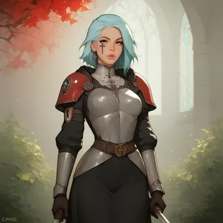 Crucifix christian cross face tattoo [Lascalae]