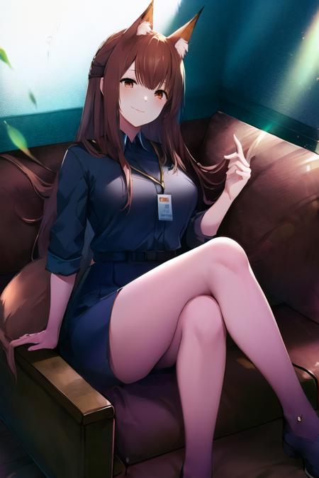 (high quality, high resolution:1.3), 4k, masterpiece, 
BREAK
1girl,  <lora:Franka>, Franka, 1girl, animal ears, upper body, fox ears, brown hair, crossed legs, tail, smile, sitting on object, indoors, sofa, room,<lora:NoiseOffset_v2:1.0><lora:NoiseOffset_v2:1.0><lora:NoiseOffset_v2:1.0>