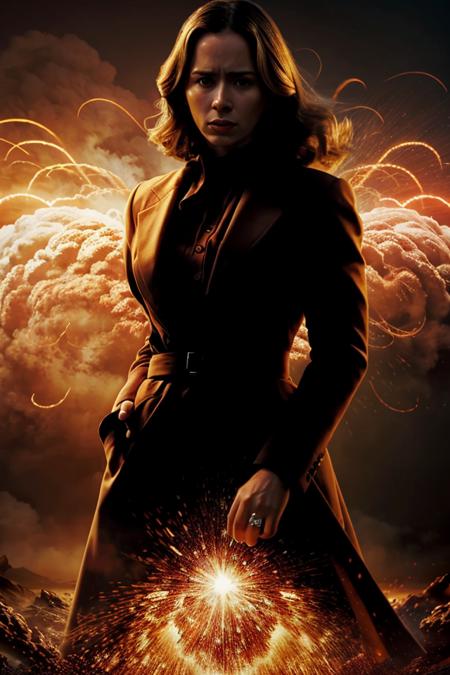 cinematic style,masterpiece,best quality,ultra highres,photorealistic,realistic,
a portrait photo of 1woman surrounded by orange explode,Emily Blunt,(mugen silhouette:0.6),nuclear explosion,<lora:Oppenheimer:1>,