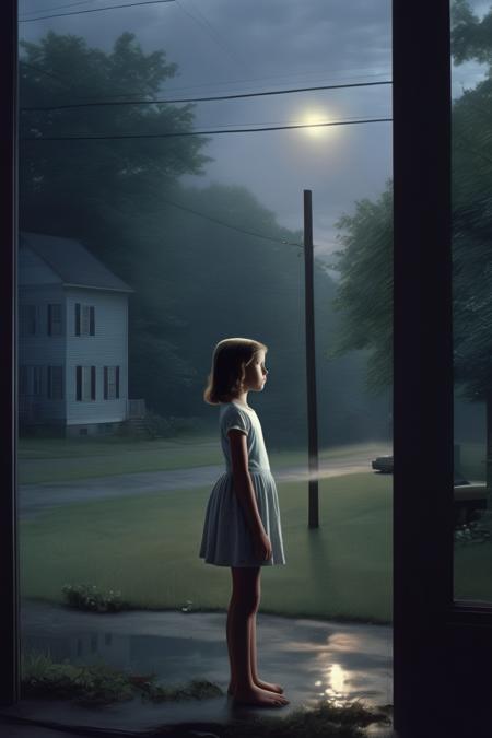 <lora:Gregory Crewdson Style:1>Gregory Crewdson Style - A young girl beholds god in the style of gregory crewdson