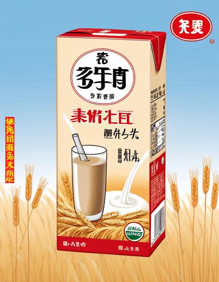 ((straw)),solo,Imagine a beautifully designed milk tea beverage packaging. The artwork on the packaging is in a sketch-style illustration, capturing the essence of a rural setting. The main focus of the illustration is a wheat field, swaying gently in the wind, and a young villager standing amidst the field. The villager is dressed in simple, rustic clothing, perhaps holding a scythe or a bundle of wheat. The color scheme should be warm and inviting, evoking feelings of nostalgia and comfort. The brand name and other text elements should complement the artwork, perhaps in a handwritten or vintage font. Overall, the packaging should convey a sense of organic, wholesome goodness, as if the milk tea inside is as pure and nourishing as the rural life it depicts,<lora:boxdrinks2:0.55>,packdrinks,text