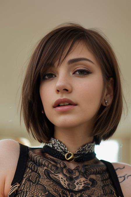 <lora:GloomSD:0.8>, Ultra-detailed, close-up portrait of a woman's face and shoulders, fully dressed, wearing a turtleneck. Captured in soft, natural light with realistic skin textures, multicolored hair, smooth bokeh, and sharp facial details. The composition emphasizes a professional, cinematic style with vibrant yet natural colors, (no nudity:1.5), and a clean, polished appearance. Shot in 8K UHD resolution using a DSLR camera, ensuring a lifelike and high-quality result.