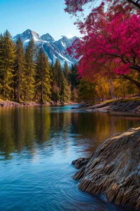 masterpiece, best quality, ultra-detailed, realistic, 8k, pine tree, flowers fields, many kinds of flowers, a couple of rabbits on very distant, lakes, meadows, glitter, moonlight, out-of-this-world scenery, lifelike, naturalism, greatest naturalism photo, immaculate detailed realism photography, rich colors, best colors perfect composition, perfect colors, colorful, clear photo, intrigue nature panorama, delicate nature photo, immaculate micro-details nature elements, (out-of-this-world scenery:1.23), beautiful landscape, beautiful flowers, crystal fantastic, breathtaking beautiful nature, unmatched beauty nature, more nature elements, rich nature elements, beach, (awards winning photography:1.37), trending on artstation, real life photo realistic, perfect proportion, aesthetic, artistic style, surreal, insanely lifelike, top best naturalism photography, greatest detailed, intricate nature details background, depth of field, no human, detailerlora,