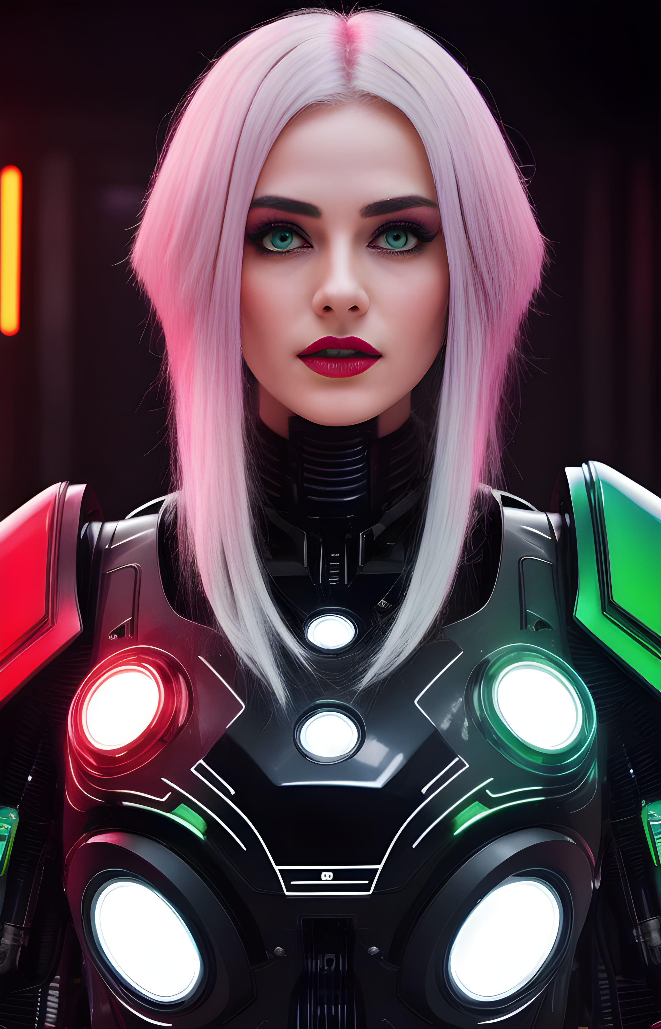 technicolor__portrait__robot__rainbow_armor__white_shimmering_hair__ne_S2602046519_St200_G10.png