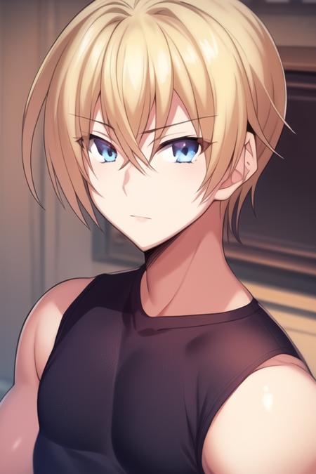 yuuto_kiba blonde hair blue eyes hair between eyes