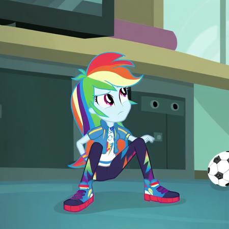 EQG Dash Pink eyes Rainbow hair blue skin