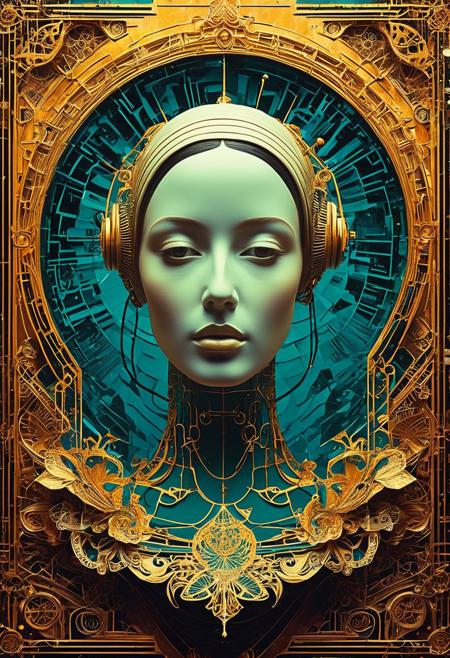 club flyer, music poster, baroque inspired sculpture, ethereal ambiance, dark matter art, split toning, bold color scheme, techpunk, by Neotropical, chalk art, baroque sci-fi,
Pytopia live stream 2016, Style of Anton fedeev, retrofuturistic film noir atmosphere, neoclassical clarity, geometry-inspired, sun-kissed palettes, Albert Joseph
Moore, New ep/mix1-ep2, Style of art nouveau elegance, beeple, intricate cut-outs, Yasmina beach, Antoni gaudí, synthpunk, neoclassical figures, hyperspace noir, style of ominous vibe, style of art nouveau ornamentalism, tonal
approach, Eliod ekf a, rave poster,