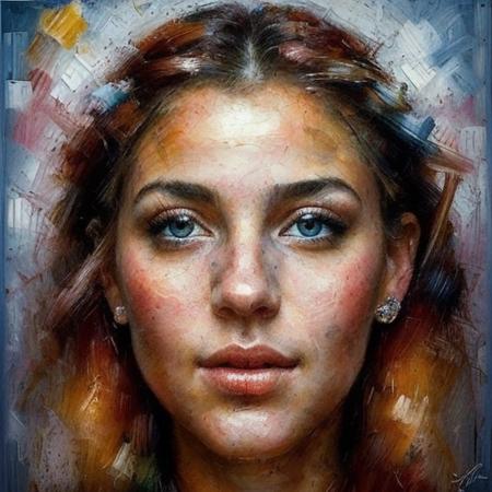 beautiful girl, looking at viewer, portrait, acry1ic style<lora:acry1ic-000015:1>