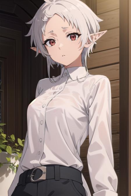 sylphy, <lyco:sylphys2-lyco-nochekaiser:1>, 
sylphy, short hair, ahoge, white hair, pointy ears, (red eyes:1.5), elf,
BREAK long sleeves, boots, pants, uniform, shirt, (white shirt:1.5),
BREAK indoors, library,
BREAK looking at viewer, (cowboy shot:1.5), 
BREAK <lyco:GoodHands-beta2:1>, (masterpiece:1.2), best quality, high resolution, unity 8k wallpaper, (illustration:0.8), (beautiful detailed eyes:1.6), extremely detailed face, perfect lighting, extremely detailed CG, (perfect hands, perfect anatomy),