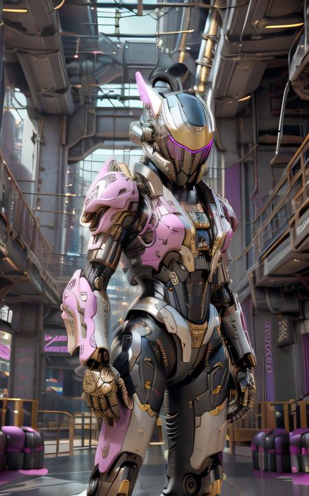 neonpunk style ((bright neon colors)), (top-quality, 8K, masterpiece:1.3) A photo of a sleek, humanoid robot, playing a musical instrument, wearing a stylish jacket, on a modern stage taken with a prime lens highly detailed, detailed skin, dramatic spotlighting <lora:IvoryGoldAIv2:1> ivory gold <lora:Niji:1> mecha . cyberpunk, vaporwave, neon, vibes, vibrant, stunningly beautiful, crisp, detailed, sleek, ultramodern, magenta highlights, dark purple shadows, high contrast, cinematic, ultra detailed, intricate, professional