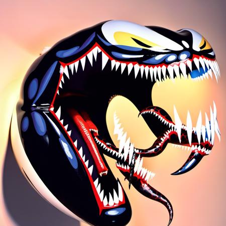 upper body painting of a Venom Symbiote with sharp teeth, George Condo Style, horror(theme),  <lora:MBTDF xl-000003:0.9>