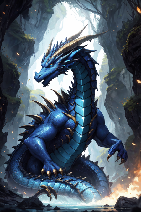 Western Fantasy Dragon glistening scales No humans dragon wings DragConcept western dragon