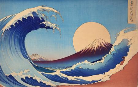 sea,wave,(fujiyama),(sun)<lora:ukiyo-e2-000014:1>