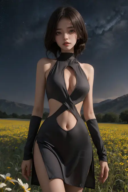 Halter neck open back sexy nightgown|开档系带挂脖睡裙风情露背