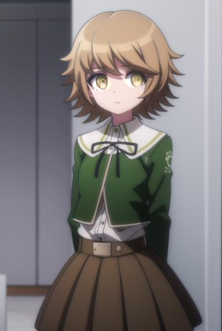 chihirofujisaki, <lora:chihiro fujisaki s1-lora-nochekaiser:1>,
chihiro fujisaki, short hair, bangs, brown hair, (brown eyes:1.3), male focus, otoko no ko,
BREAK skirt, shirt, long sleeves, ribbon, school uniform, jacket, pleated skirt, black ribbon, neck ribbon, brown skirt, green jacket,
BREAK outdoors, classroom,
BREAK looking at viewer, (cowboy shot:1.5),
BREAK <lyco:GoodHands-beta2:1>, (masterpiece:1.2), best quality, high resolution, unity 8k wallpaper, (illustration:0.8), (beautiful detailed eyes:1.6), extremely detailed face, perfect lighting, extremely detailed CG, (perfect hands, perfect anatomy),