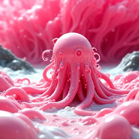 White Pink Tentacle Slime - FLUX V1