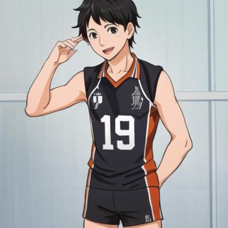 high quality, best quality, masterpiece, <lora:haikyuu-06:1>, h4ikyuu, 1boy