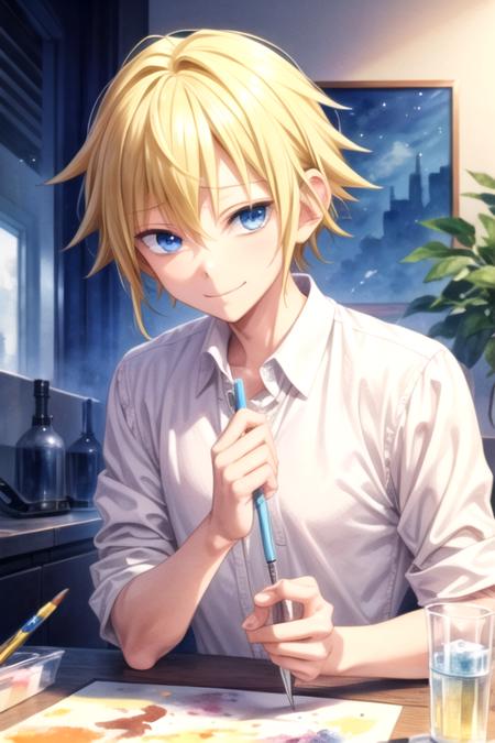 shinichi_katori blonde hair blue eyes