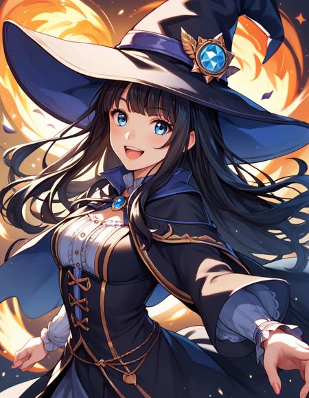 Elaina, long hair, bangs, blue eyes, hair between eyes, purple eyes, grey hair, ahoge, witch hat,  Estelle, short hair, bangs, yellow eyes, purple hair, witch hat,  Fran, long hair, blue eyes, black hair, hair over one eye, witch hat,  Mina, long hair, bangs, blue eyes, black hair, witch hat,  Mirarose, long hair, black hair, purple eyes,  Nino, long hair, bangs, black hair, red eyes, hair over one eye,  Odoko, long hair, bangs, brown hair, purple eyes,  Saya, short hair, blue eyes, black hair, braid,  Selena, long hair, red eyes, blue hair, white dress,  Sheila, long hair, blonde hair, green eyes, ponytail, witch hat,  Victoria, long hair, blue eyes, braid, single braid, witch hat, ahoge, white hair, 