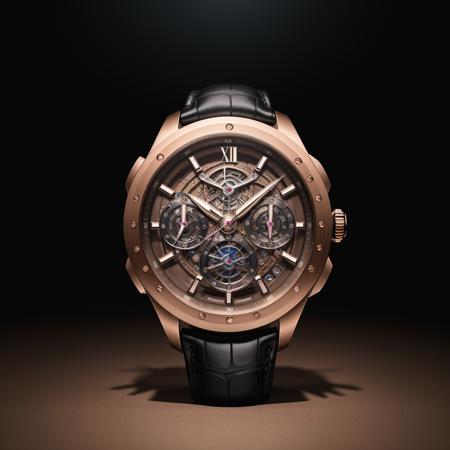 <lora:W4tch35_05A-000005:1.1>,an advertising photograph of a (W4tch35:1) as a (luxury_watch:1),on watch stand,medium shot,tilt shift,bokhe,8k wallpaper,masterpiece,photorealistic,HDR UHD,high contrast,hyper realistic,volumetric lighting,