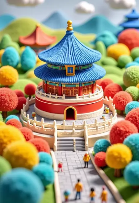 A_Miniature 3D Chinese Style_Landmark Scene Generation