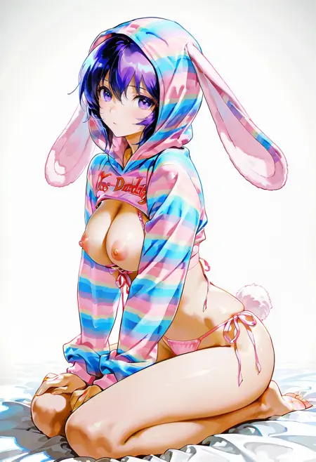 Yes Daddy Cropped Rabbit Hoodie