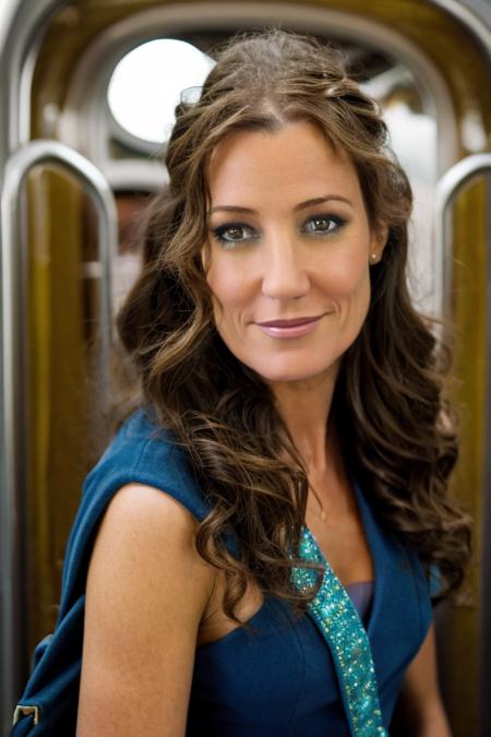 easter costume ,  train interior , day  <lora:Orla_Brady:1> masterpiece, best quality, detailed face,, 1girl, solo, a mature o1873b, brown_eyes, realistic, brown_hair, long_hair, posing,