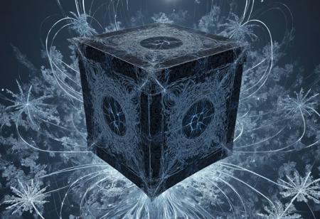 Abstract style a black and white cube with a lot of snow on it,intricate render,pixiv,deep dark blue,intricate abstract upper body,large cyberarrays data holograms,fractal,cage,( ( isometric ) ),in style of stanislav vovchuk,processor,intricate image,, <lora:a1bs2trac1t-Illust:1>,a1bs2trac1t,, Celestial Dragon aura concept art, radiant gold & silver aura that spirals & flows like a storm, suggesting divinity, cosmic power shimmering effect across the body, eyes glow with the aura's radiant gold & silver color, dynamic shadows, shadows shift and move unnaturally, the aura influences the surroundings, such as igniting nearby objects, frosting the ground, or distorting the air. (Beeple, holography, eyes), . Non-representational, colors and shapes, expression of feelings, imaginative, highly detailed