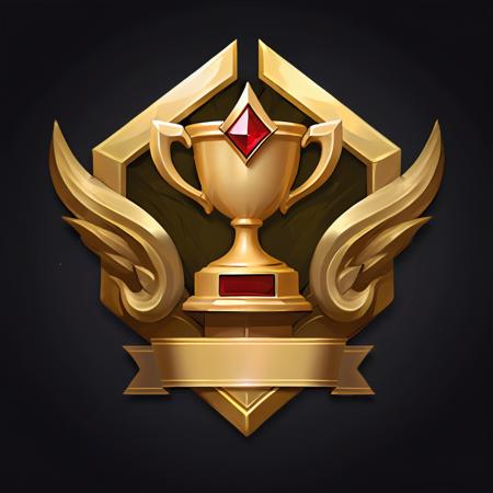 masterpiece, rank game icon,8k, <lora:rankgameicon_Hap_XL:1.6>, logo for party with games and trophy, gender neutralï¼