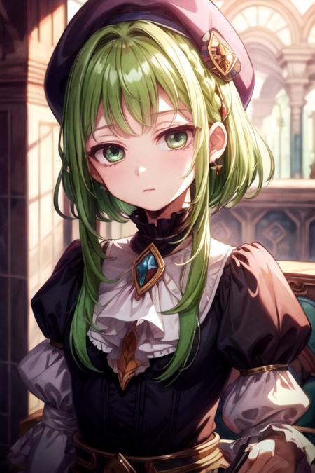 sakura_nanamine green hair green eyes