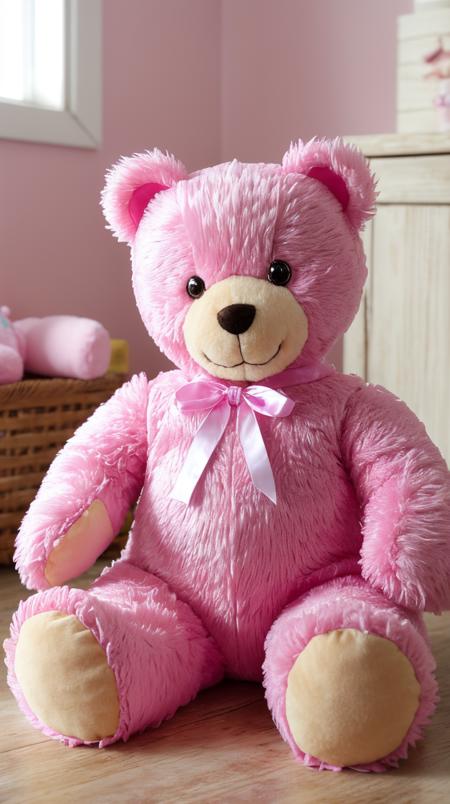 Pink colored <lora:BarbieCore:0.9> BarbieCore teddybear, (shiny plastic:0.8), (pink plastic:0.9), (masterpiece:1.3) RAW photo