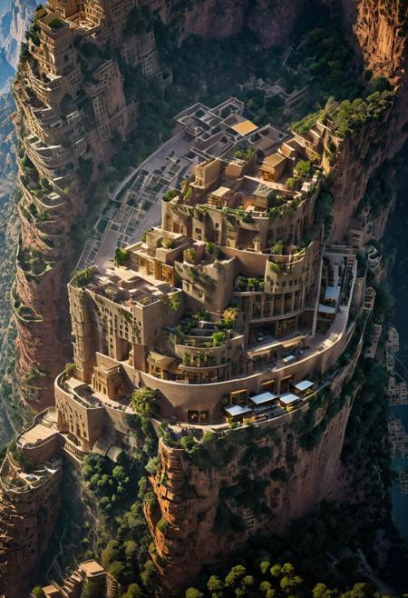 (The colonial city of the future, in the mist-filled Grand Canyon, on an unknown Earth-like planet, 2 moon on sky, Spaceship flight connects colonies, waterfulls:1.3), (Machu Picchu, a mountain settlement, incredibly spectacular:1.2), (Mario Botta:1.3), (avant-garde, future, reality, science fiction, photorealistic), (modern architecture:1.2), 
(Large Files, Ultra Realistic, 8K, 16k, FHD, HD, VFX, Perfect, Photography, composition, Architecture Sales Photography, Architecture Competition, Ultra High Resolution, Cinematography, High Resolution Image:1.1), (dramatic lighting, direct sunlight, ray tracing, clear shadow:1.2),  (real landscape:1.1), (blurred background:1.0), (urban background, more_details) ,
ac_neg1, great lighting, clear, hillscastel, extrusionbuilding, vertical