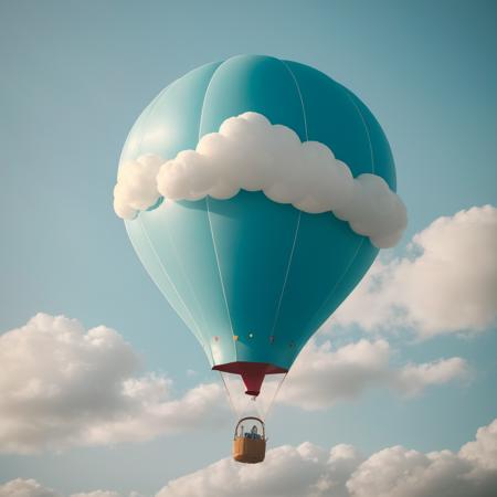 raw, cloudify (realistic vintage colouful vivid hotair baloon:1.1)  <lyco:Cloudify:0.25>