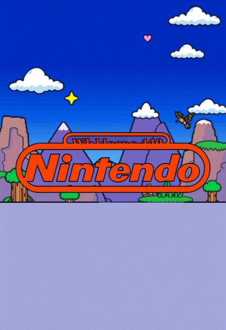 logo nintendo back ground world of 1990 video game