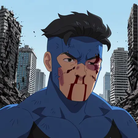 Mark Grayson Invincible (Damaged Blue Suit)