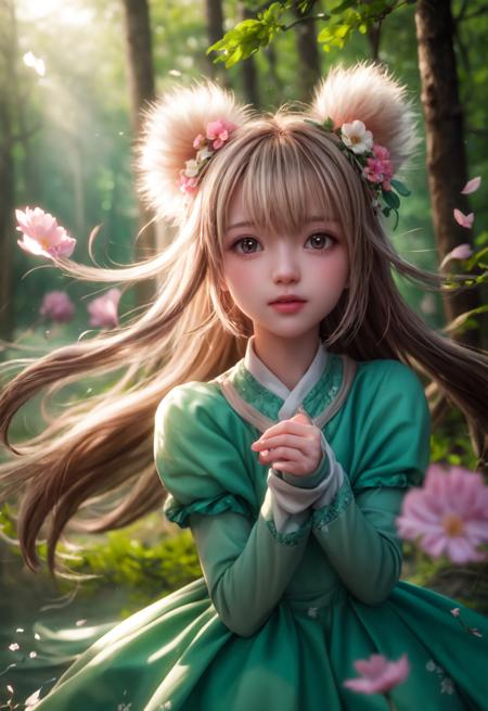 girl in a forest with floating flowers, river, puffy, puffy cheeks, cute,
vibrant colors, colorful art style, 
soft lighting, soft shadows, detailed textures, dynamic lighting,  
nice hands, perfect hands, 
<lyco:GoodHands-beta2:1.0> 
<lora:add_detail:1>