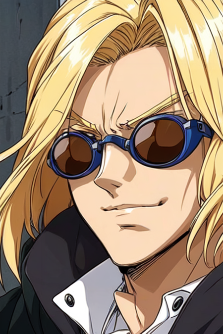 Ratsel Feinshmecker Elzam von Branstein shades blonde fur coat  long hair srw super robot wars super robot taisen