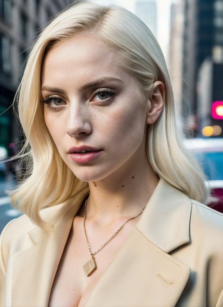 photo of sks woman, pale skin, working class in new york city, upper body, detailed skin, 20 megapixel, canon eos r3, detailed skin, detailed, detailed face, <lora:lora_gaga_v1_from_v1_160:1>